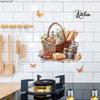 Creative Bread Butterfly Floral Wall Stickers, Self-Adhesive Decor for Kitchen Cafe Home Background Decoration