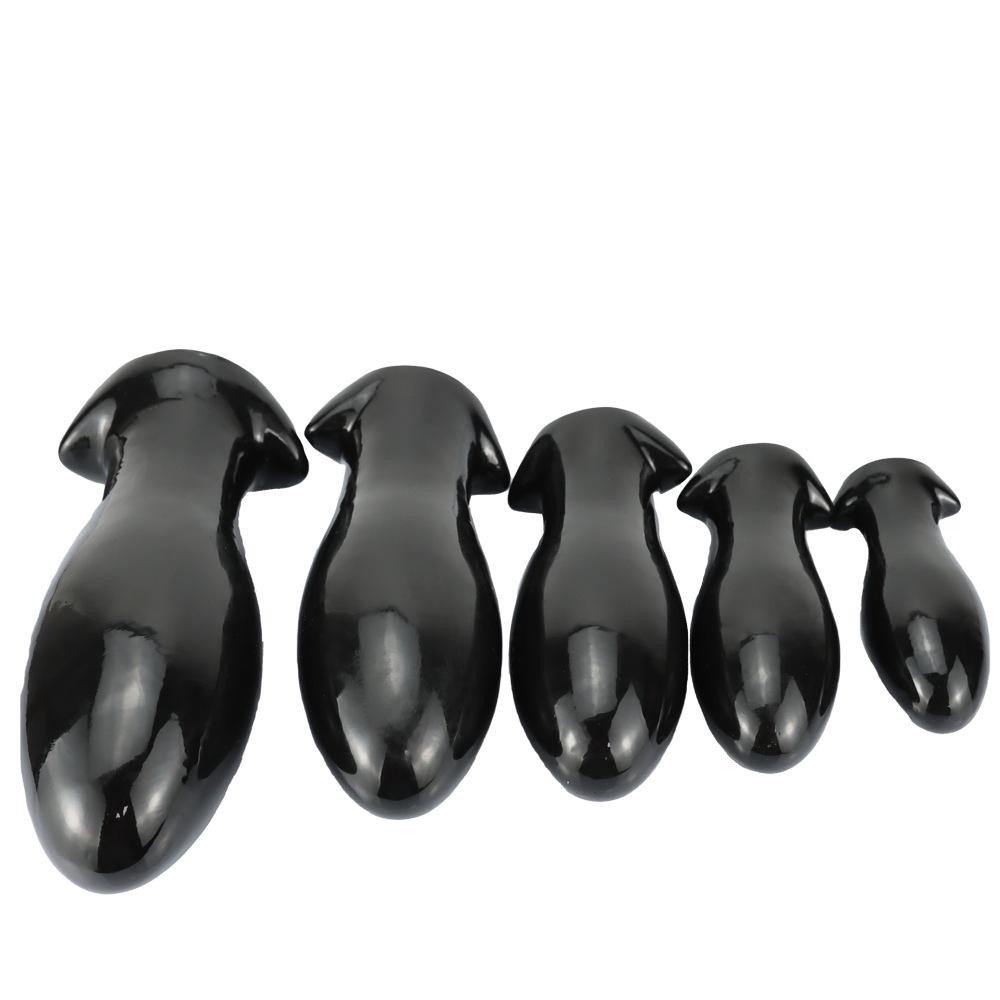 Black Dragon Egg Butt Plug - Large, Extra Thick Anal Dilator for Men and Women, Wearable Erotic Toy