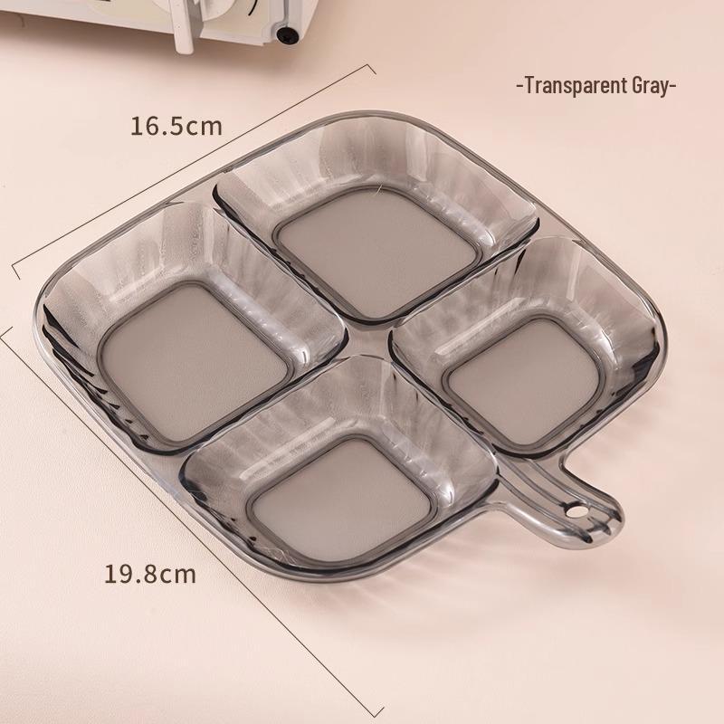 Multi-compartment Side Dish Plate for Dipping Sauces and Kitchen Storage