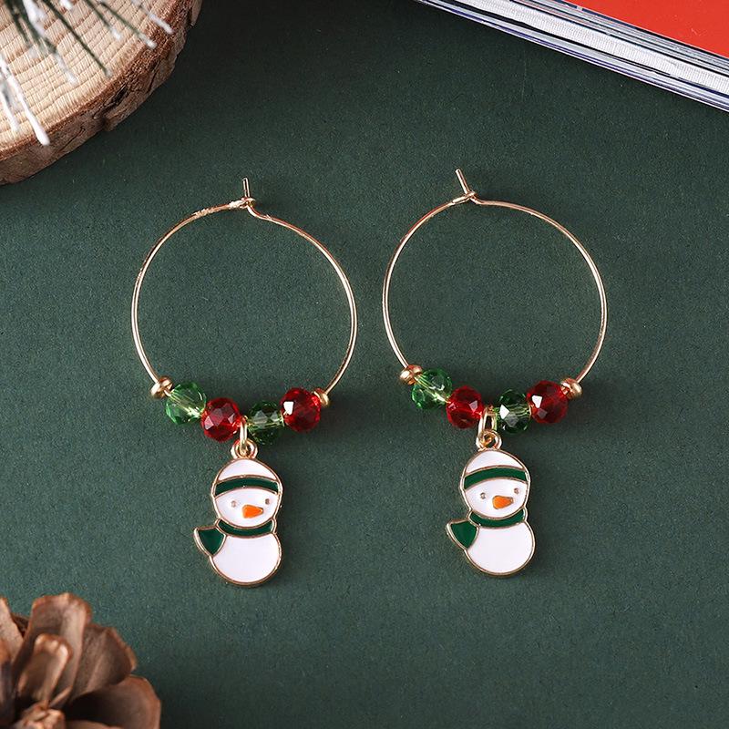 Minimalist Festive Beaded Christmas Earrings – Creative, Personalized Holiday Fashion