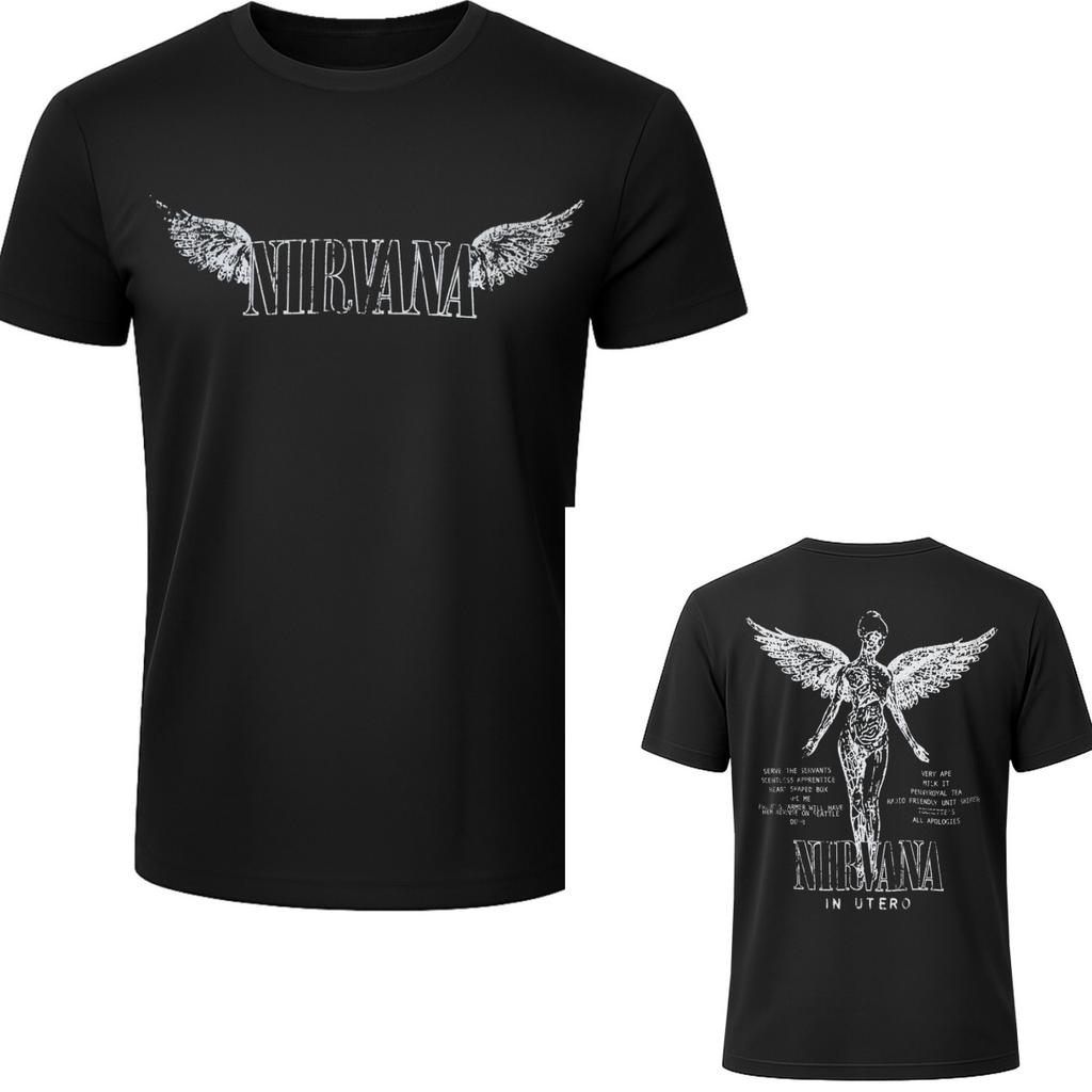 Retro Nirvana Graphic Cotton Tshirt Unisex Summer Short Sleeve Fashion Brand Tee Luxury Casual Vintage Tees
