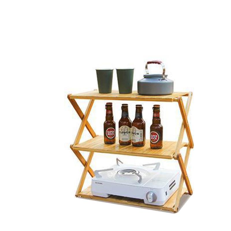 

Outdoor camping collapsible table camping picnic BBQ storage rack travel with multi-functional folding storage rack