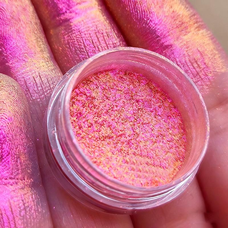 Multichrome Chamäleon Lidschatten Pulver Nagel Glitters Aurora Neon Regenbogen Pigment Chrom Pulver Schillernden Lidschatten Nagel Dekore