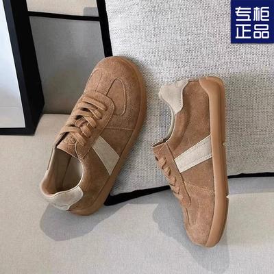 2024 jesień nowe niemieckie buty treningowe retro na płaskiej podeszwie casualowe sportowe damskie buty wszechstronne modne małe białe buty sznurowane buty damskie