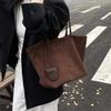 Vintage Soft Suede Women's Handbags Large Capacity Female Simple Shoulder Bags Classic Fall Winter Top Handle Work Tote Bag