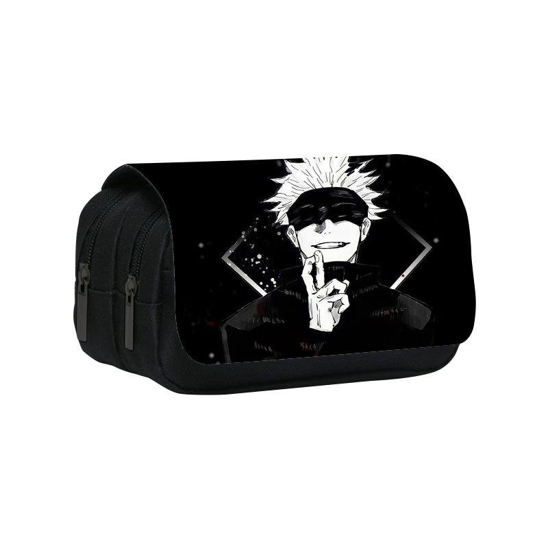 New trendy Jujutsu Kaisen double-layer pencil case with anime print for elementary and middle school students CLE