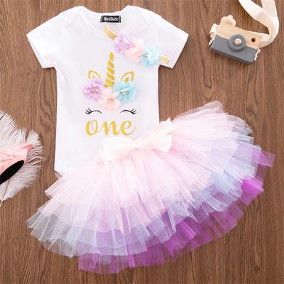1 Year Baby Girls 1st Birthday Dress Newborn Baby Baptism Clothes 12M Christening Gown Unicorn Dress