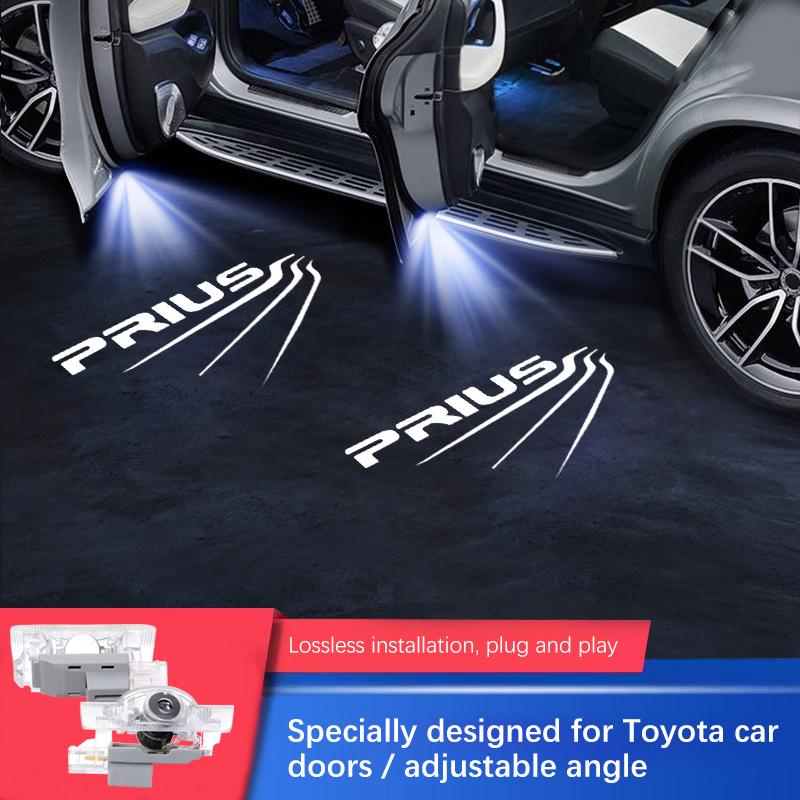 2PCS Led Car Door Logo Light HD Laser Welcome Lamp For Toyota Prius 20 40 30 50 XW20 XW30 XW50 2003-2023 2018 2011 2022