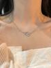 1 piece simple stainless steel chain necklace with hollow heart pendant, fashionable clavicle chain for Valentine's Day, Mom, Mother's Day, gift