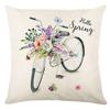 Seasons Throw Pillow Cover Spring Linen Flowers Truck Cushion Office Throw Pillow Cushion Throw Pillow Cushion