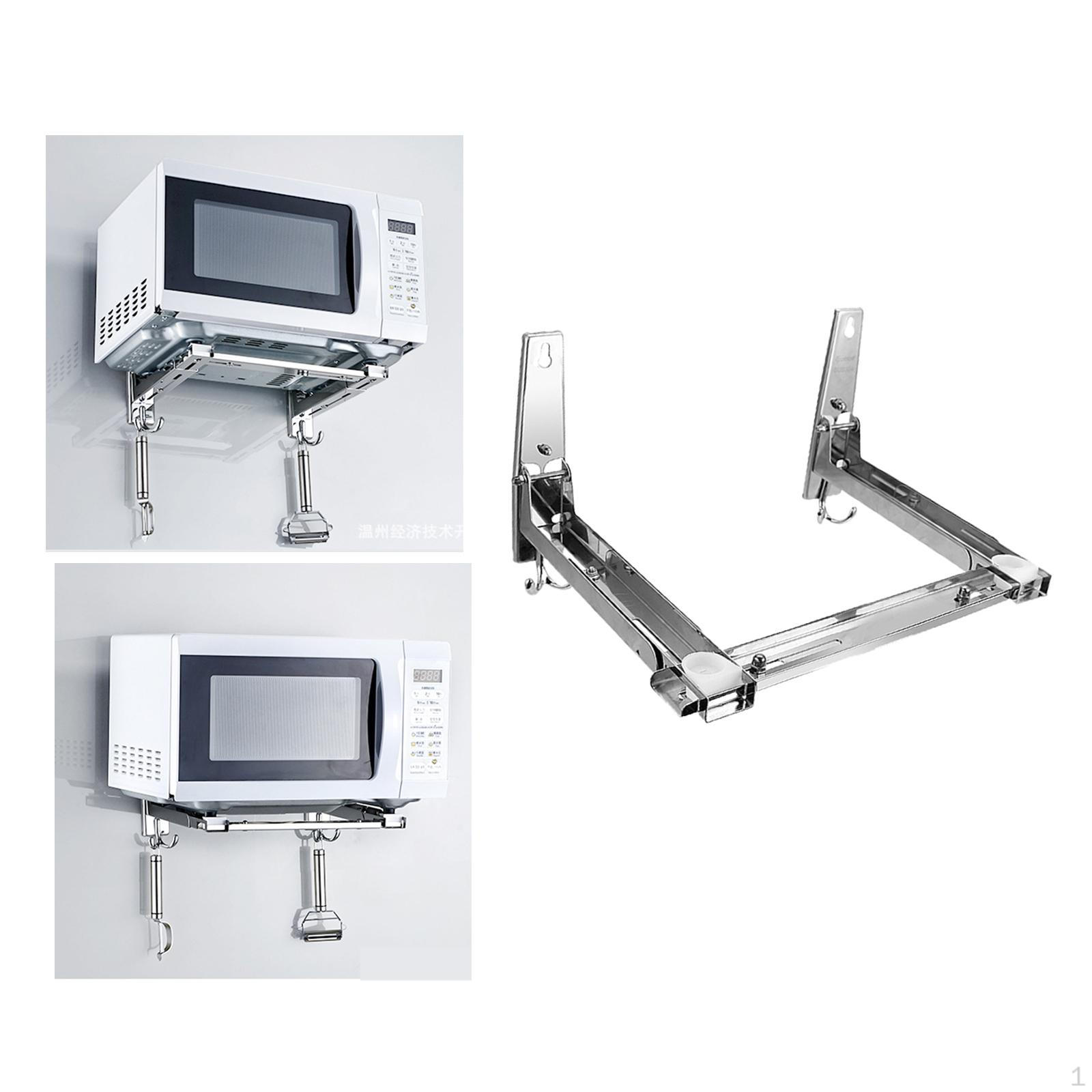 

Кронштейн подставки для микроволновой печи со съемным крючком, кухонный держатель для хранения из нержавеющей стали, передвижной 304 Stainless Steel