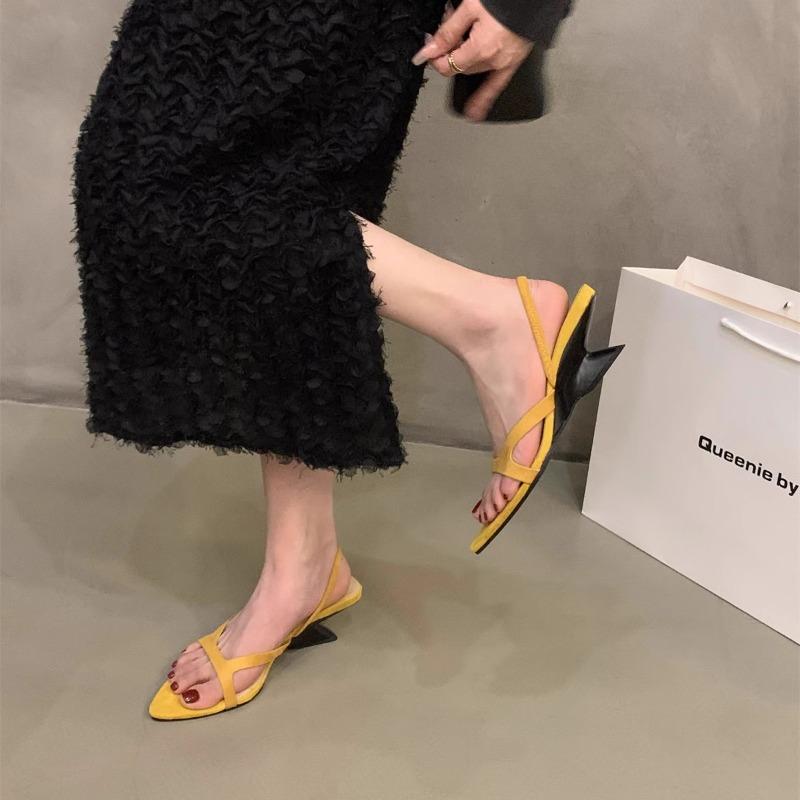 

Fashion 2025 New Hot Selling New Summer Women s Fashion Wedges Heel Sandals Elegant Open Toe Ladies Dancing Prom Shoes Designer Sandals 40 жёлтый