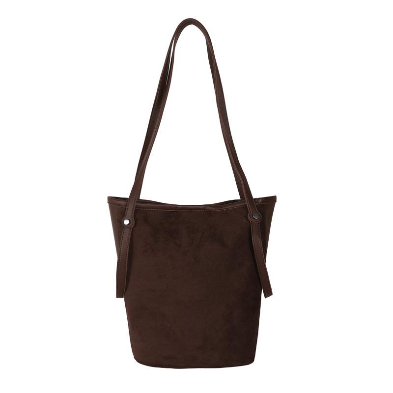 

Сумка-ведро большой вместимости, сумка под мышкой, универсальная джинсовая сумка, сумка-тоут на одно плечо темно-коричневого
