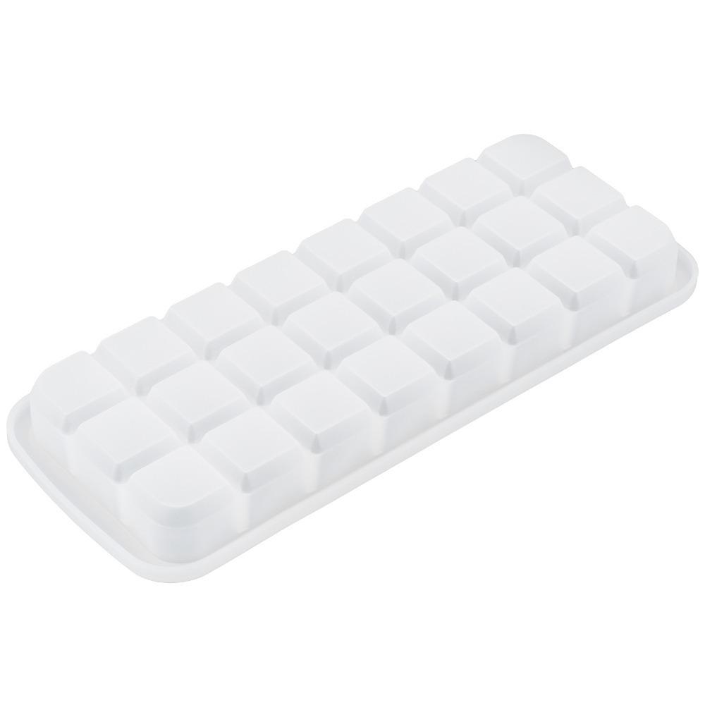 With PP Lid Ice Cubes Tray 24 Grid Small Cubes Ice Tray Reusable Ice Cube Mold Cocktail Making белый