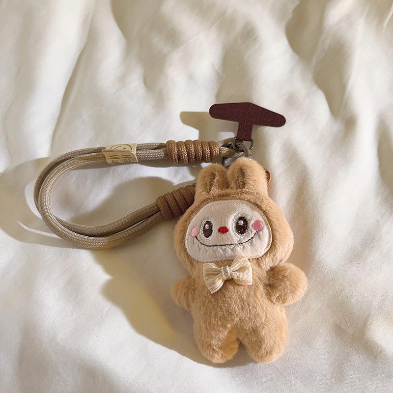Kawaii Labbubu Phone Strap Long Single Shoulder Cell Phone Lanyard  With Pendant Adjustable Phone Leash  Anti Loss Rope