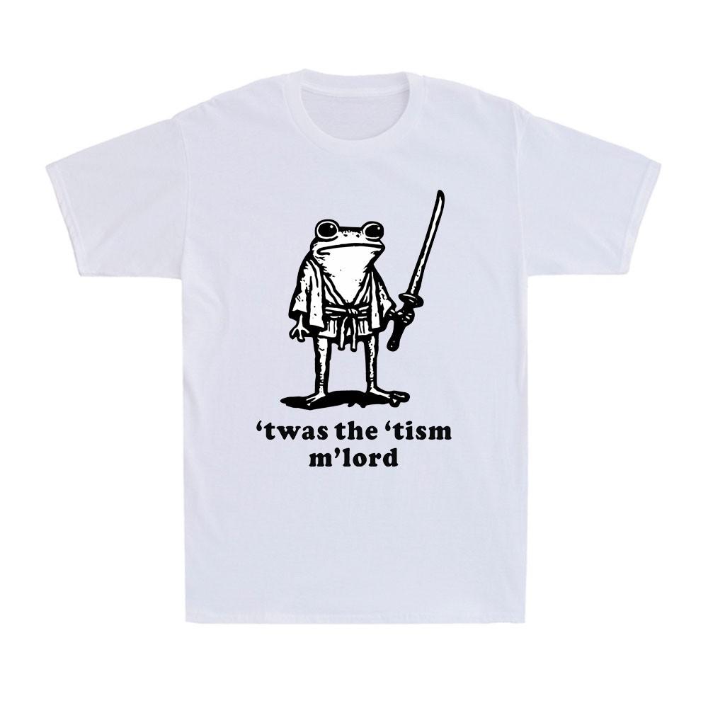 

T was the Tism M Lord Medieval Knight Frog Holding A Knife Vintage Men s T-Shirt Unisex T-Shirt XXXXL