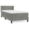 3131183 vidaXL Lit à sommier tapissier et matelas Gris clair 100x200cm Velours