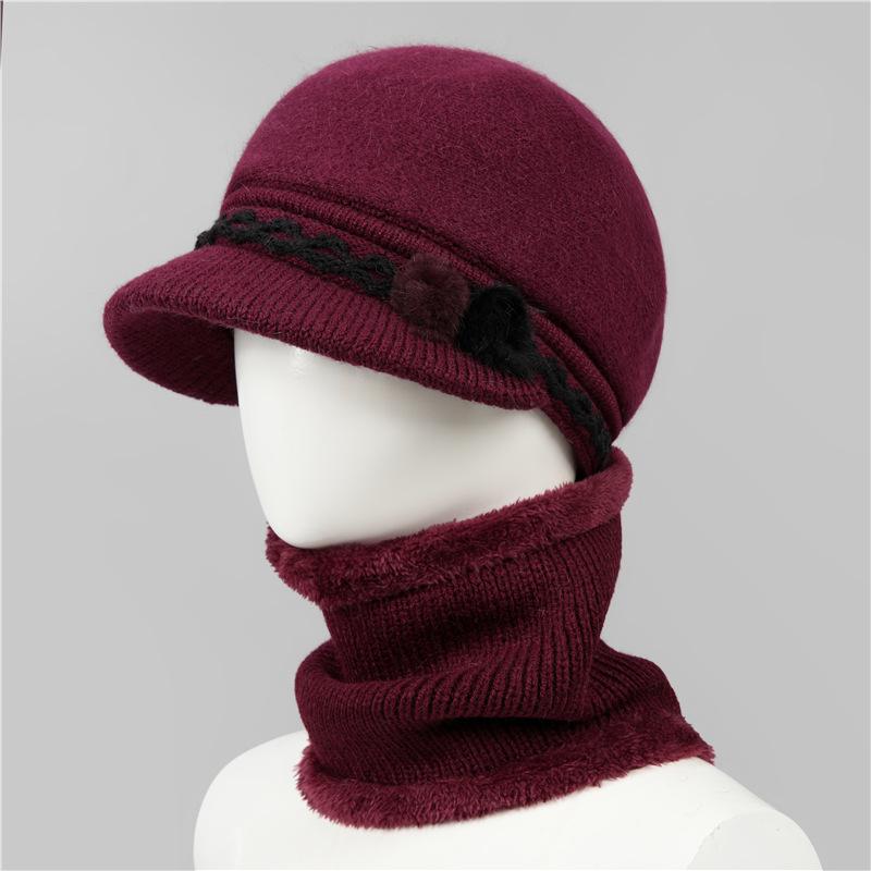 Mom Hat Female Winter Warm Old Man Granny Day Old Woman Knitted Wool Hat