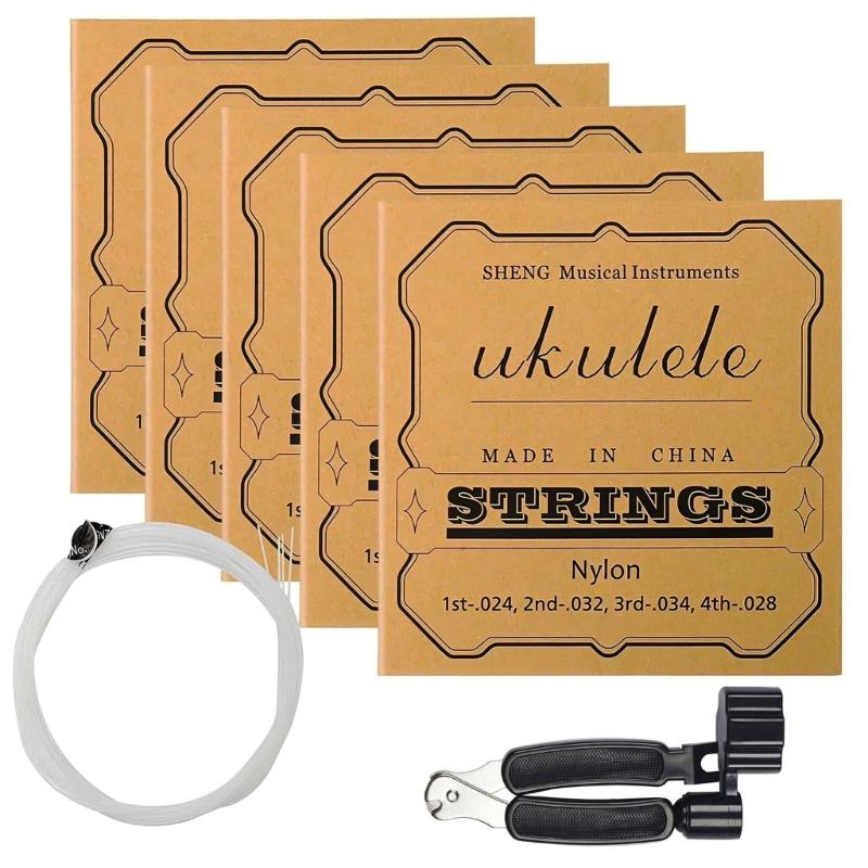 4 Pack Ukulele Strings Nylon Ukuleles String Replacements Ukulele Strings Parts Accessory for 21/23/26Inch Ukulele Part