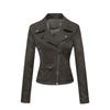 New Women's Motorcycle Jacket, Women's Leather Jacket Short, Slim Suede Leather Jacket Women's
