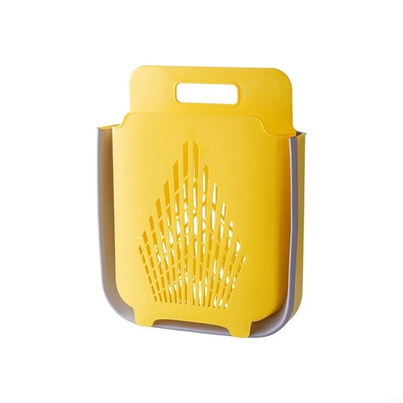 

Folding Laundry Basket Wall Mounted Collapsible Hollow Organization X3UC лимонно-желтый