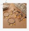 European-American Geometric Woven Rope Jewelry Set: Natural Stone Bracelet & Necklace