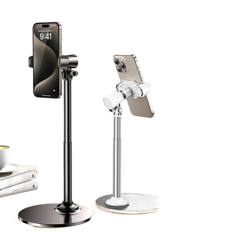 Retractable Desktop Phone Holder: Portable, Adjustable Stand for Entertainment, Overhead Shooting, Photography, and Live Streaming.