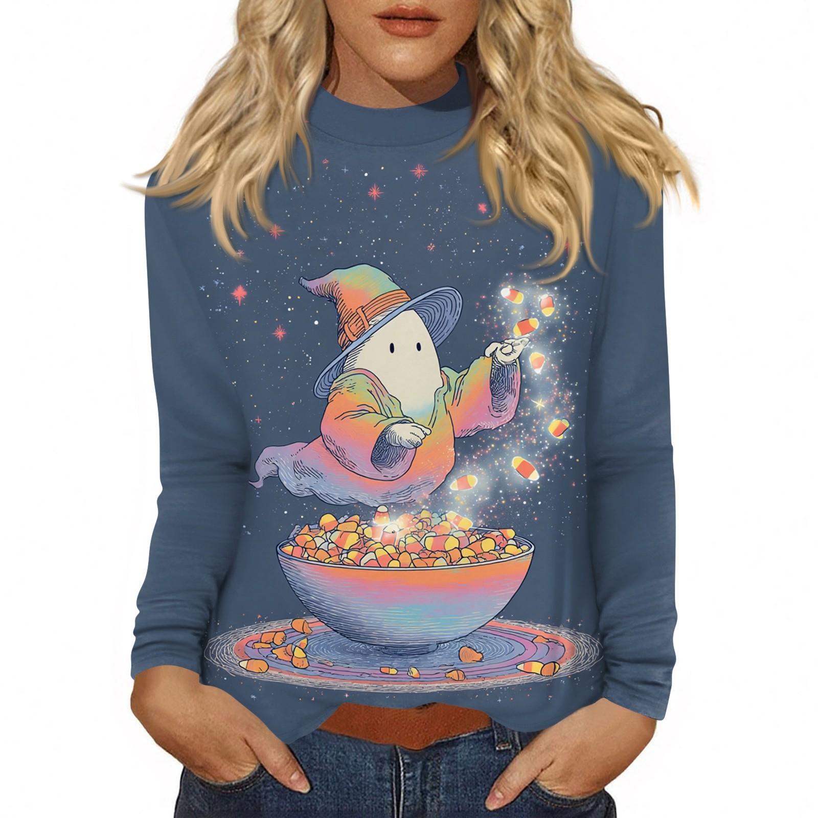 

Женский повседневный топ с длинным рукавом и средним воротником XL тёмно-синий