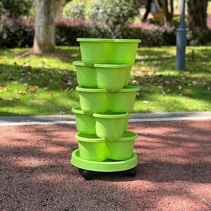 Vegetable Plastic Pot Family Balcony Strawberry Potted Plant Three Dimensional Multi-layer Space Saving Planting Flower Pots