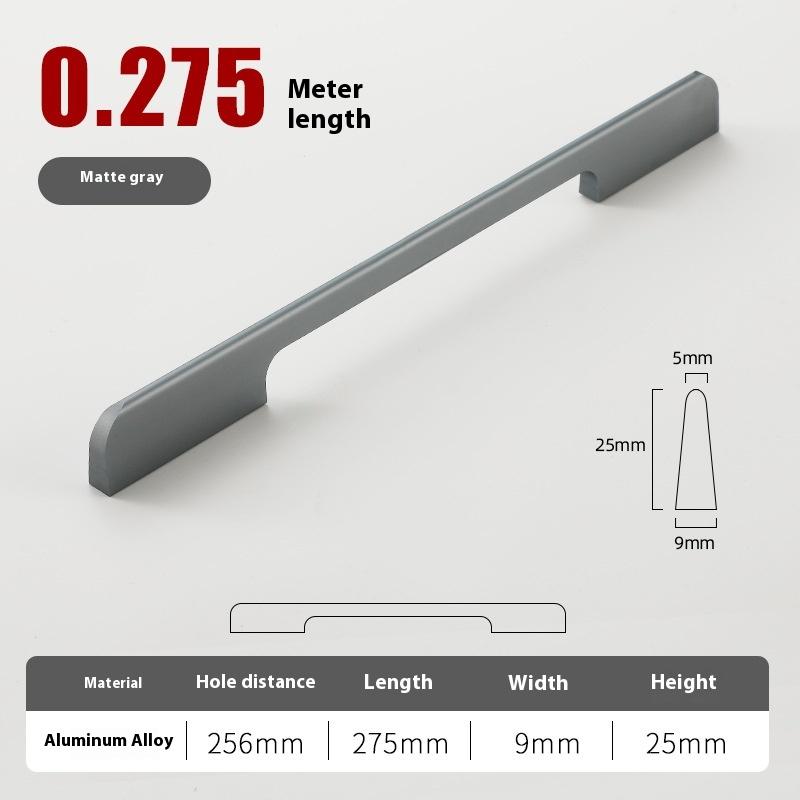 Solid Black Lengthening One Meter Cabinet Long Handle Modern Simple Lengthening Cabinet Door Handle