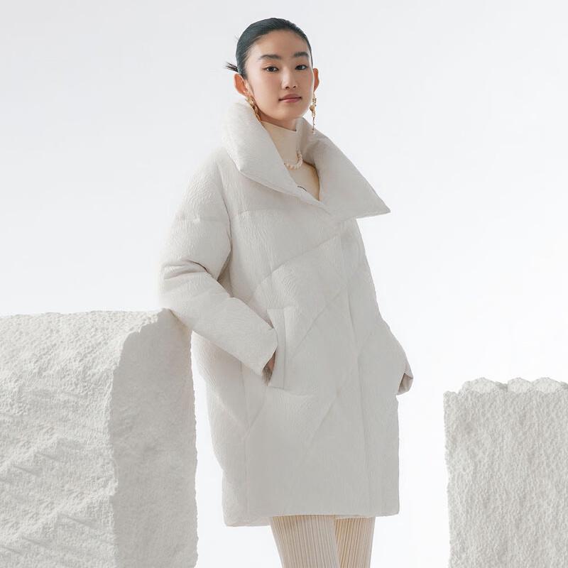 BOSIDENG Women's Mid-Length Goose Down Jacquard Jacket B30144562