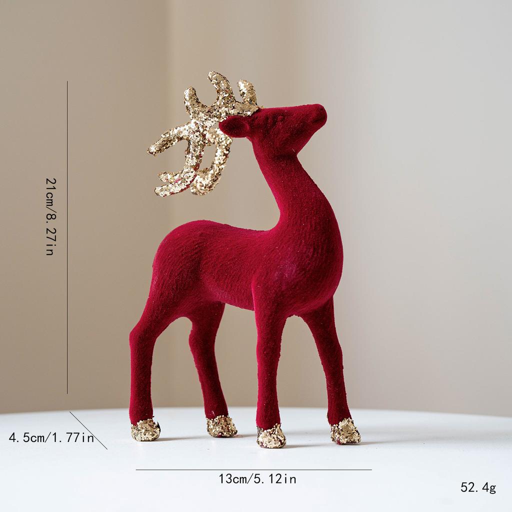 Christmas Champagne Silver Red Christmas Deer Holiday with Single Product Window Scene Christmas Tree Decorations  New