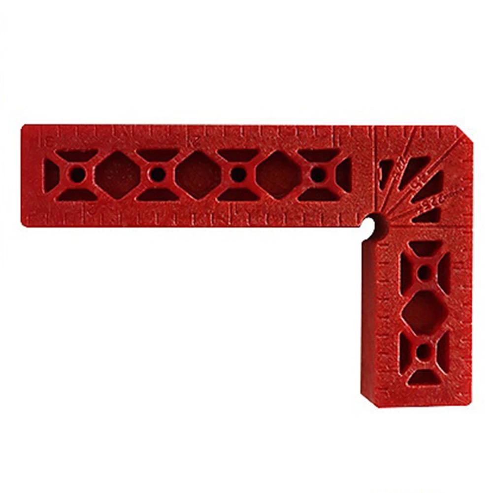 

90-градусный угловой зажим, вспомогательные фиксирующие зажимы, переносная угловая линейка для L-образных деревообрабатывающих позиционирующих ручных инструментов красный