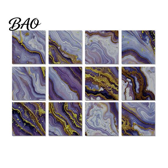 High Definition Marble Pattern Films 12PCS Imitation Wall Stickers, Self-Adhesive Waterproof EVA Peel And Stick Tiles Tiles, Scratch Resistant