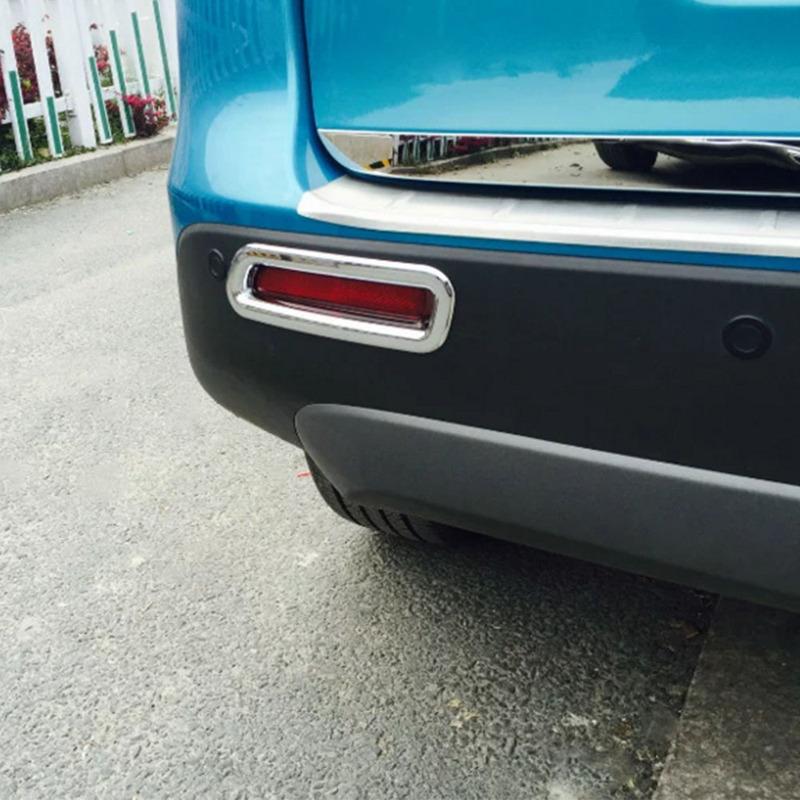 For Suzuki Vitara 2016 2017 2018   Car Rear Back Fog Light Lamp Frame Stick Styling ABS Chrome Cover Trim Part Hood 4PCs