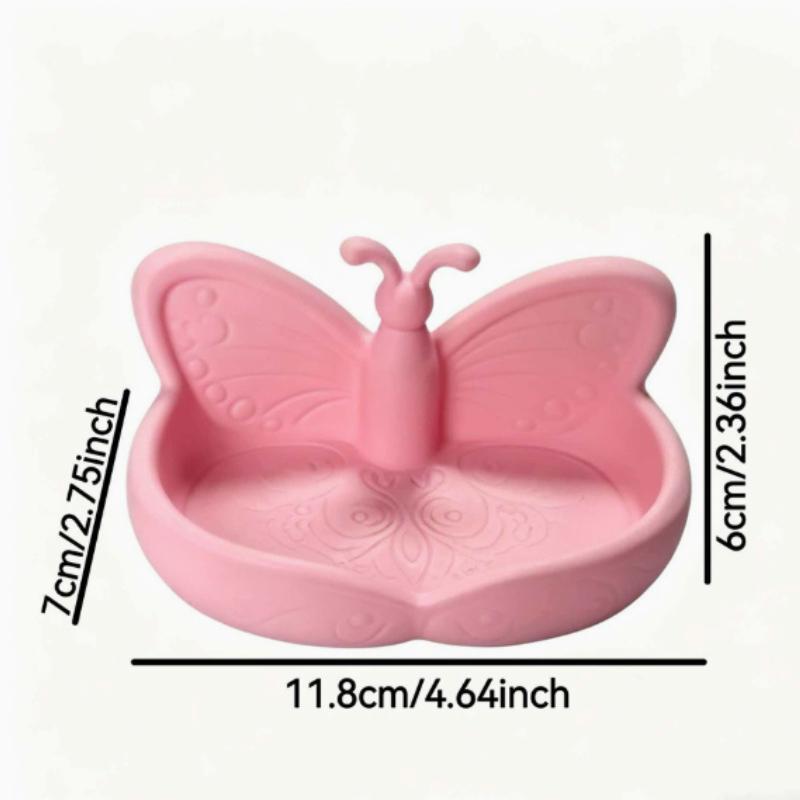 Rosa Schmetterlings Schmuckschale, Schreibtisch-Organizer für Ringe, Halsketten, Ohrringe und Armbänder, Dekorative Schale für Schminktisch