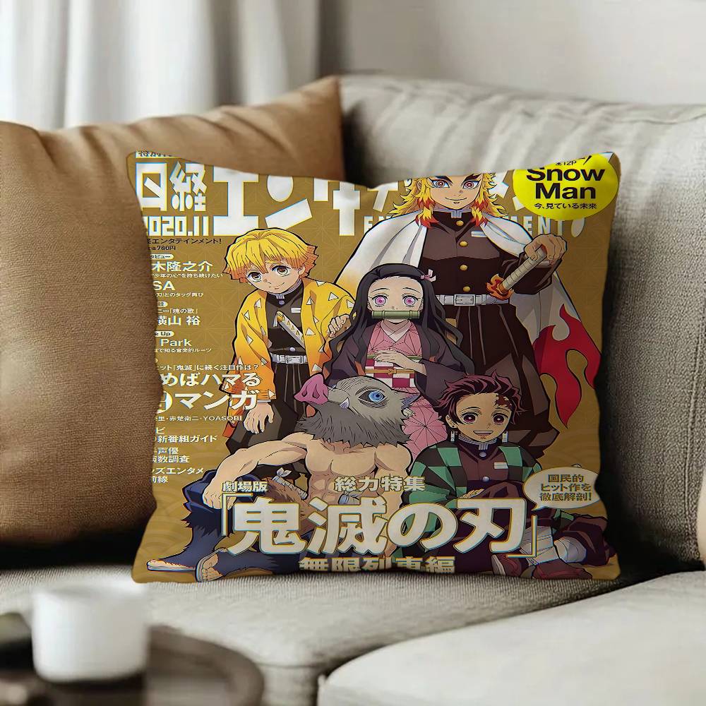 Classic Anime Demon Slayer Decorative Room Aesthetics Pillow Case Home Decor Bedroom Sofa Bed Couch Pillow Cover x