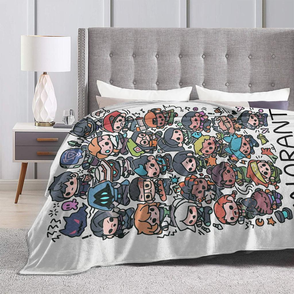 Valorant Game Flannel Blanket Winter  Soft Durable Bedding Throws for Kids Adult Living Room Fluffy Bedspread Sofa Bed Cover