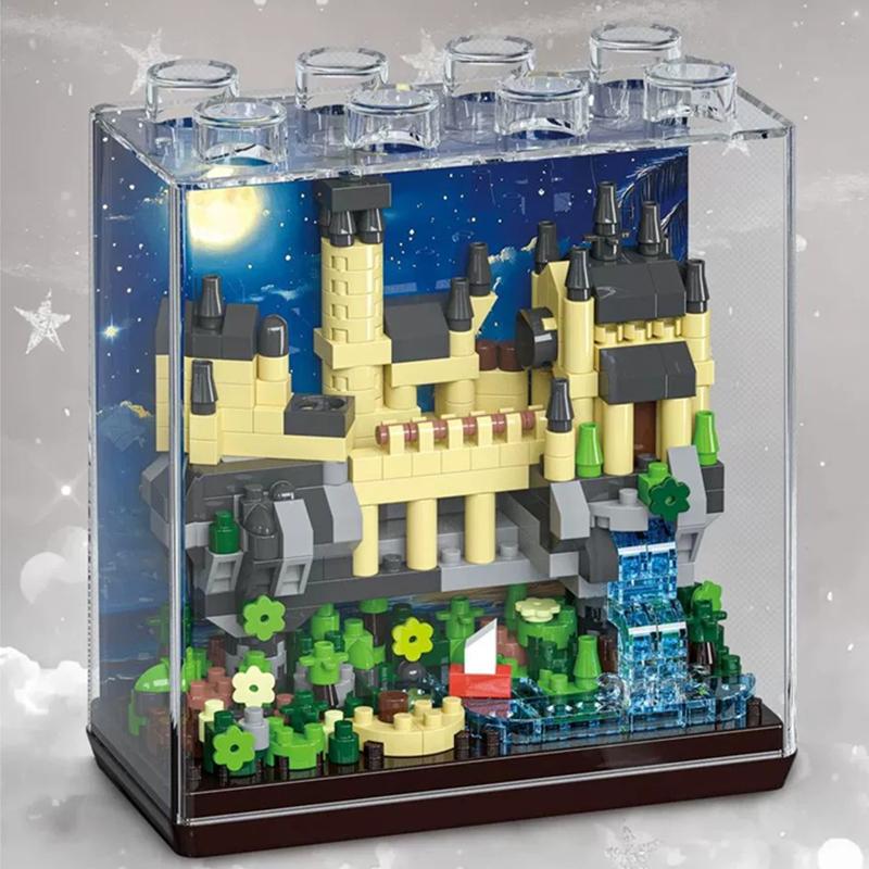 DIY DISPLAY BOX Ice Palace Wedding Church Harry Castle Fairy Tale Dream House Building Blocks Model Bricks Kids Sets Kits Toys