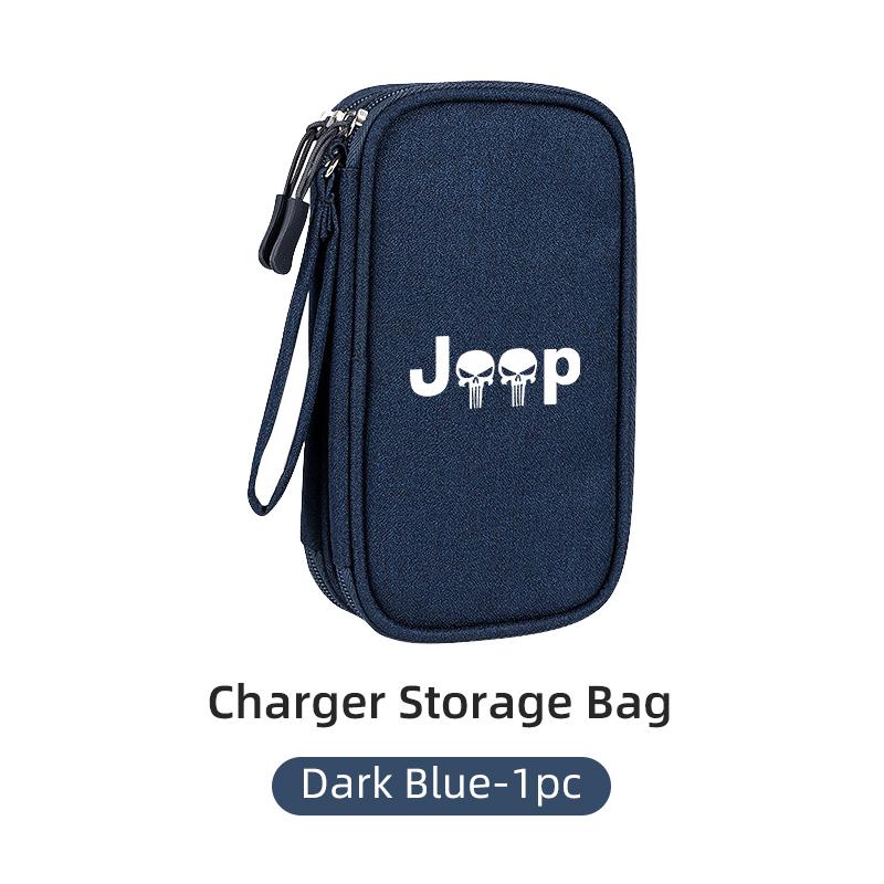 Car Interior Data Cable Storage Bag Mini EVA Case Travel Pack For Jeep Renegade Compass Grand Cherokee Wrangler JK Patriot Liber AJY1