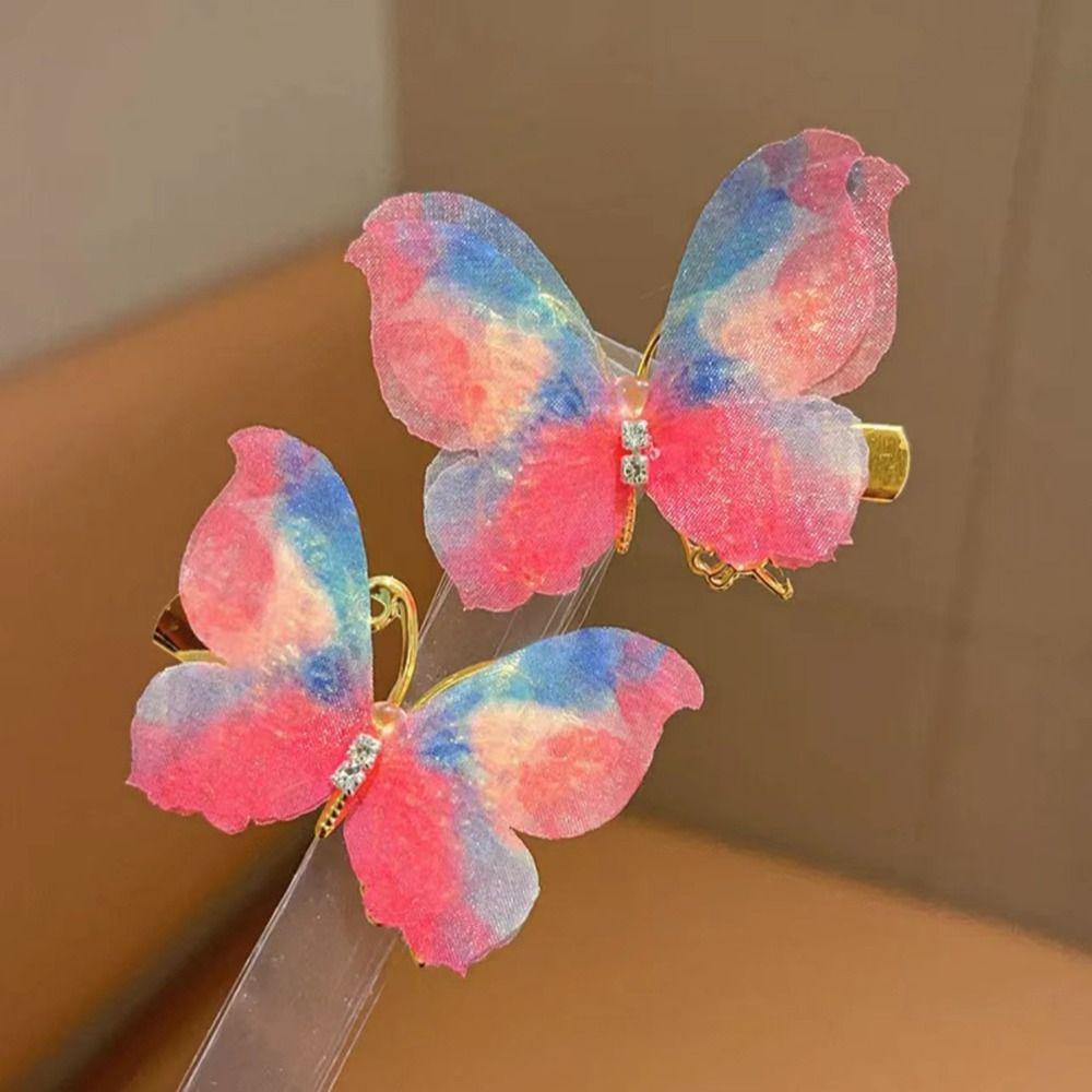 

2pcs Rhinestone Hair Clip Set Zinc Zinc Alloy Kids Barrettes Temperament Korean Style Hairpin Daily Life F