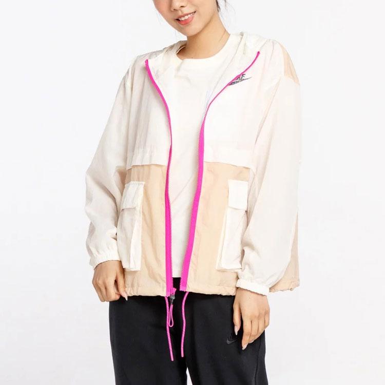Nike Sportswear Icon Clash Casual Breathable Woven Hooded Jacket Women Jackets Flame-Pink CJ2296-110