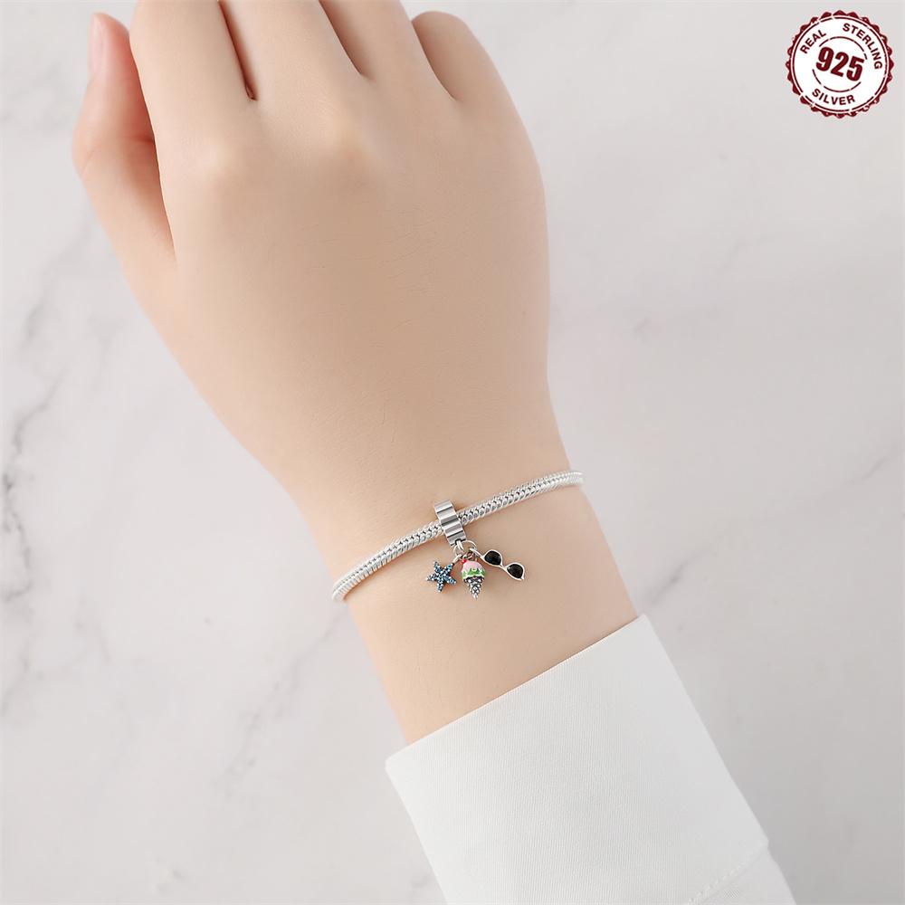 Original Copper Charms Luxury Starfish Ice Cream Sunglasses Pendant Beads Fit Bracelet Diy Women Making Delicate Gi