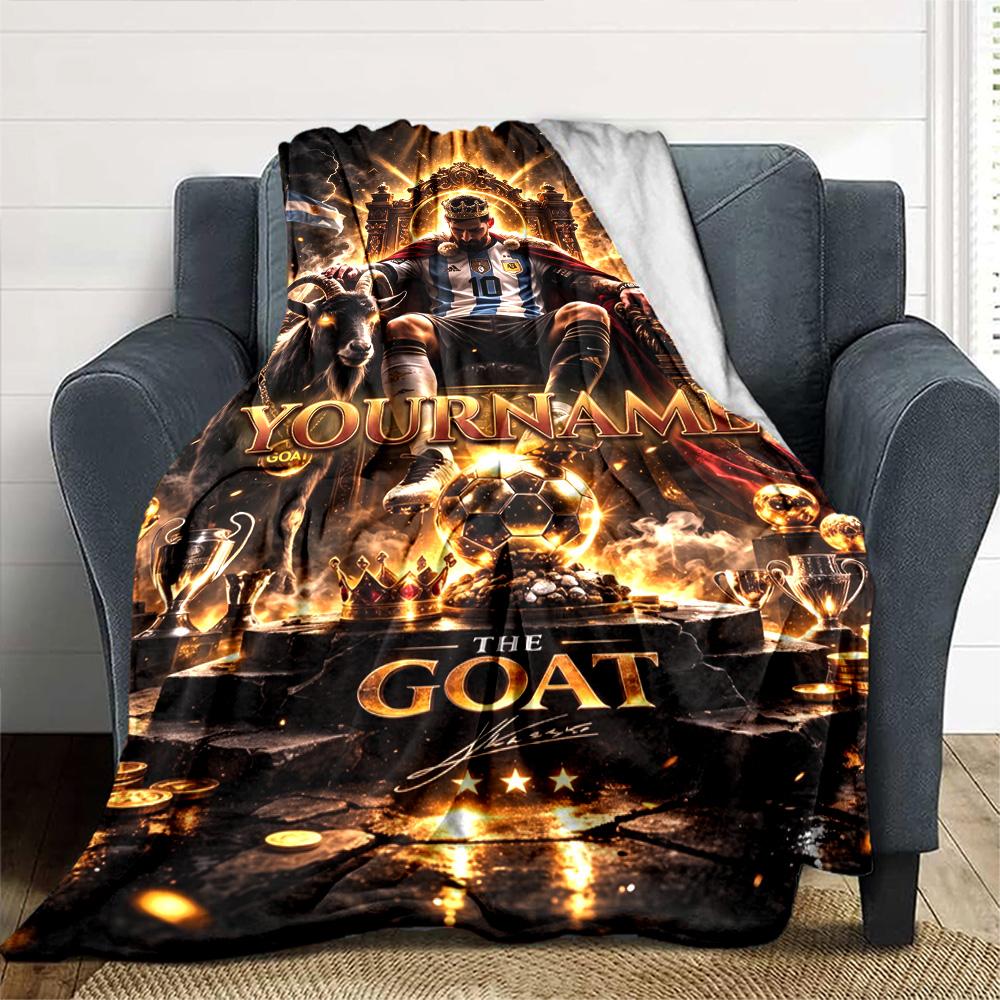 Messi Personalized Name Blanket Gift Personalized Blanket Durable Comfort for Sofa Office Chair Bed Chair Ideal for All Seasons