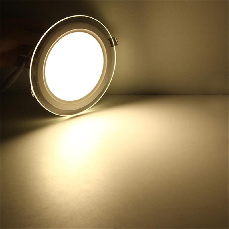 18 Watt LED Panel Downlight Round Glass Panel Lights Ceiling Recessed Lighting Lamp AC85-265 With adapter