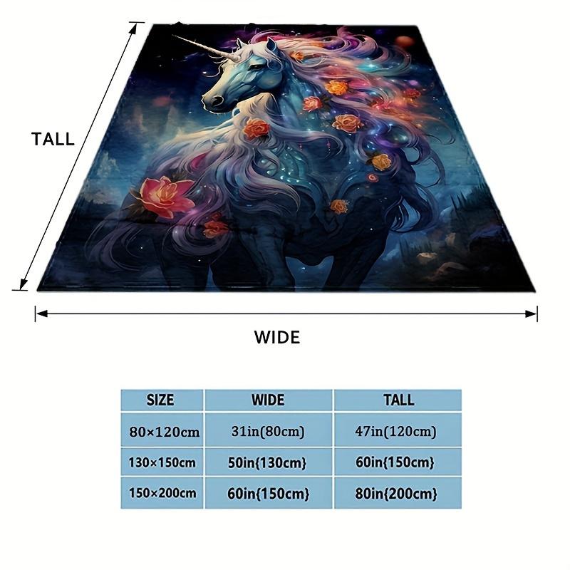 Fantasy Unicorn Fleece Blanket - Soft Flannel Throw for Sofa/Bed, Magical Cozy Gift for Girls & Dreamers, Lightweight & Warm