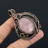 Rose Quartz Jewelry, 999 Copper Wire Wrapped Pendant Handmade Gemstone Jewelry, Gifts For Wife Brand New Pendant