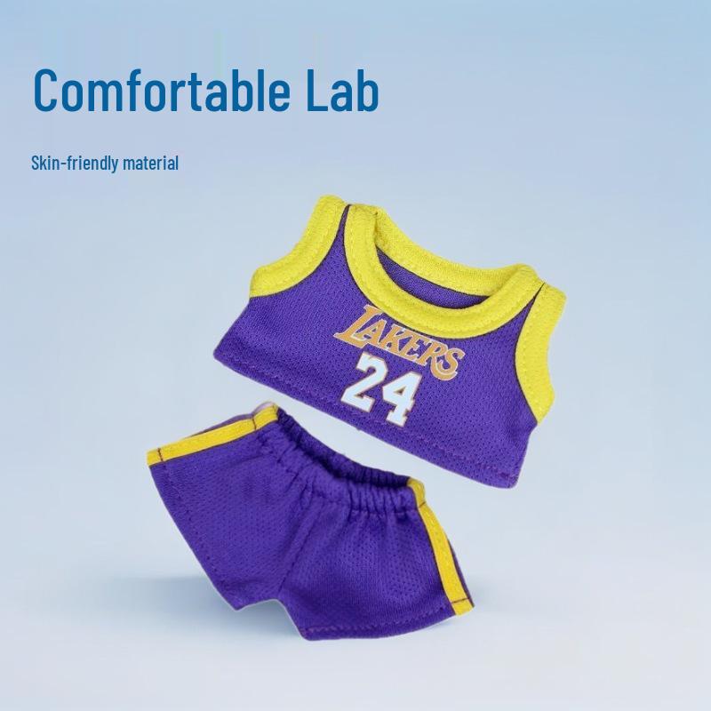 17cm Labubu Doll Sports Uniform Set - Basketball & Football Macaron Outfit