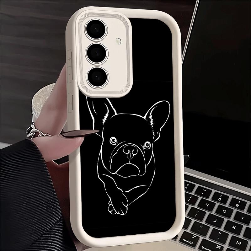 Phone Case for Samsung Galaxy S26 S25 Ultra S24 FE French Bulldog Black Desgin Shell S23 Plus S22 + S21 S20 5G Soft Silicone Fun