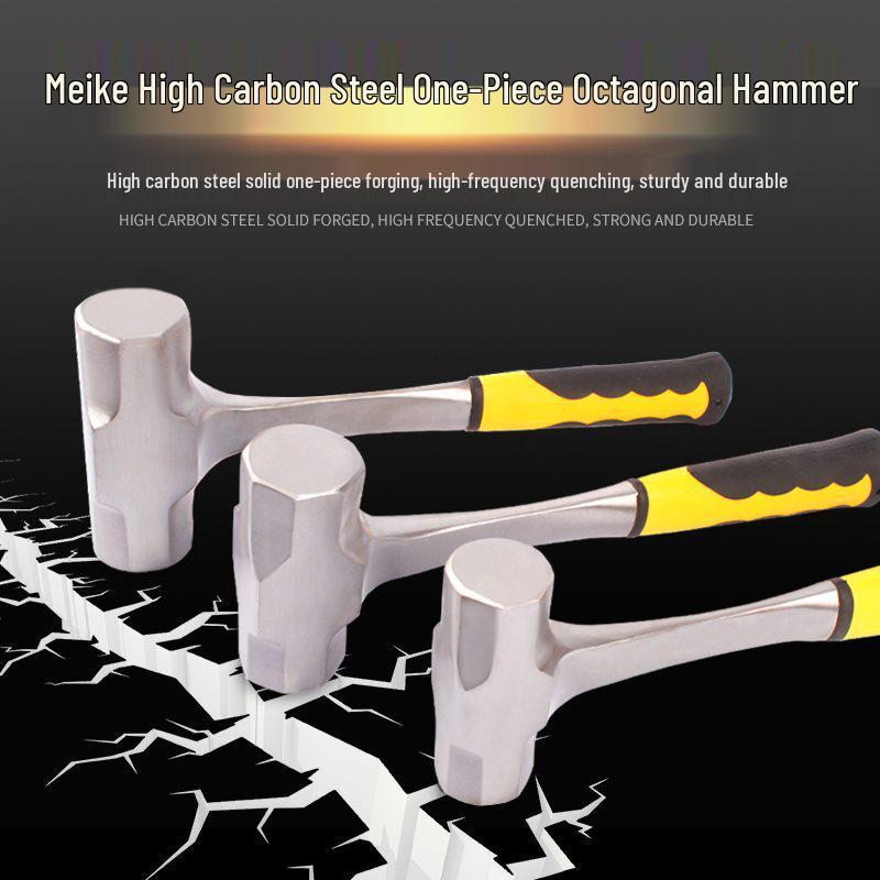 Octagonal Demolition Sledgehammer: Heavy-Duty Wall-Breaking Mason's Tool.